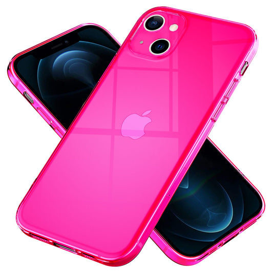 NALIA Neon Silikonhülle für iPhone 13 – Knallige Signal-Farbe & Linsenschutz – VIBE (Transparentes Case) – Marke aus Berlin