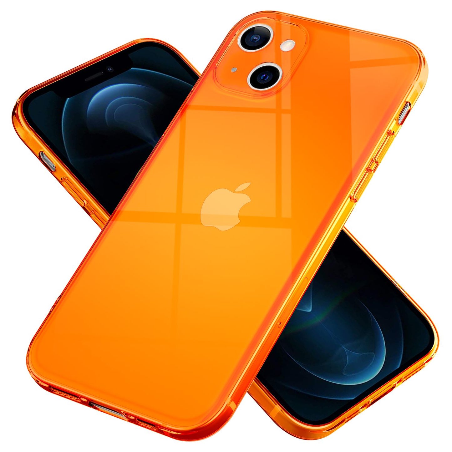 NALIA Neon Silikonhülle für iPhone 13 – Knallige Signal-Farbe & Linsenschutz – VIBE (Transparentes Case) – Marke aus Berlin