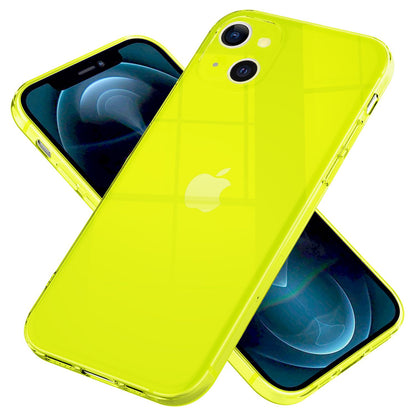 NALIA Neon Silikonhülle für iPhone 13 – Knallige Signal-Farbe & Linsenschutz – VIBE (Transparentes Case) – Marke aus Berlin