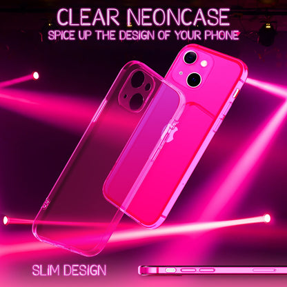 NALIA Neon Silikonhülle für iPhone 13 – Knallige Signal-Farbe & Linsenschutz – VIBE (Transparentes Case) – Marke aus Berlin