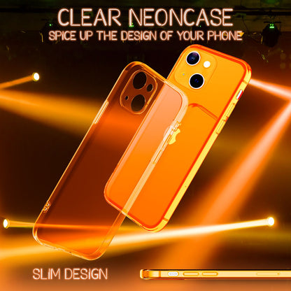 NALIA Neon Silikonhülle für iPhone 13 – Knallige Signal-Farbe & Linsenschutz – VIBE (Transparentes Case) – Marke aus Berlin