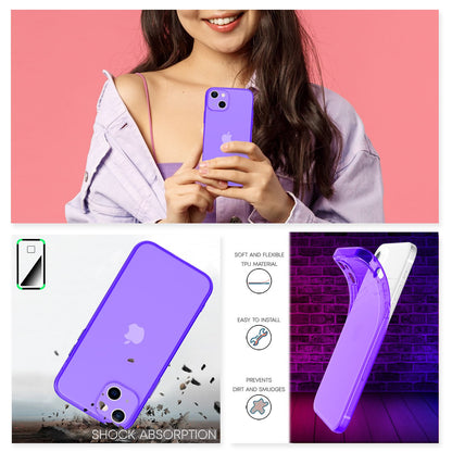 NALIA Neon Silikonhülle für iPhone 13 – Knallige Signal-Farbe & Linsenschutz – VIBE (Transparentes Case) – Marke aus Berlin