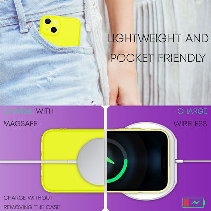 NALIA Neon Silikonhülle für iPhone 13 – Knallige Signal-Farbe & Linsenschutz – VIBE (Transparentes Case) – Marke aus Berlin