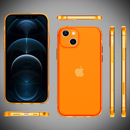 NALIA Neon Silikonhülle für iPhone 13 – Knallige Signal-Farbe & Linsenschutz – VIBE (Transparentes Case) – Marke aus Berlin