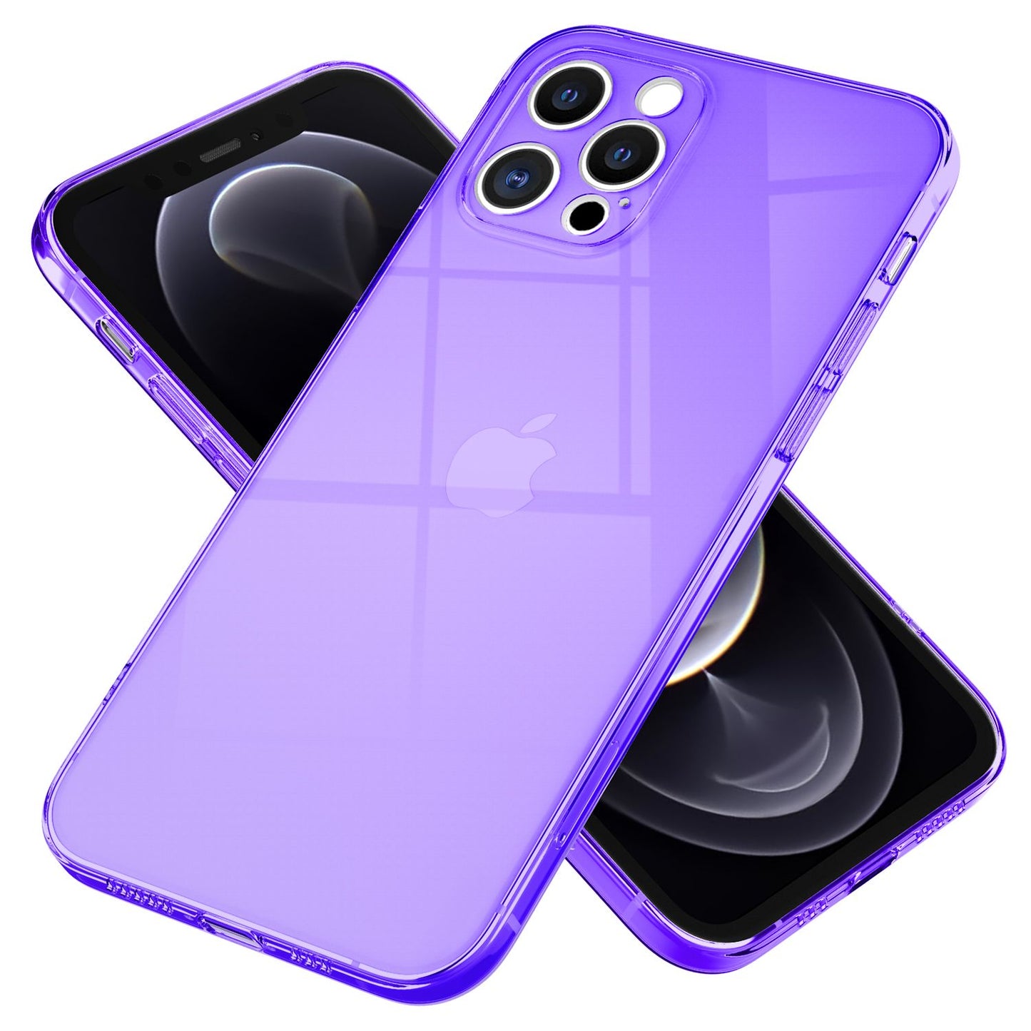 NALIA Neon Silikonhülle für iPhone 13 Pro – Knallige Signal-Farbe & Linsenschutz – VIBE (Transparentes Case) – Marke aus Berlin