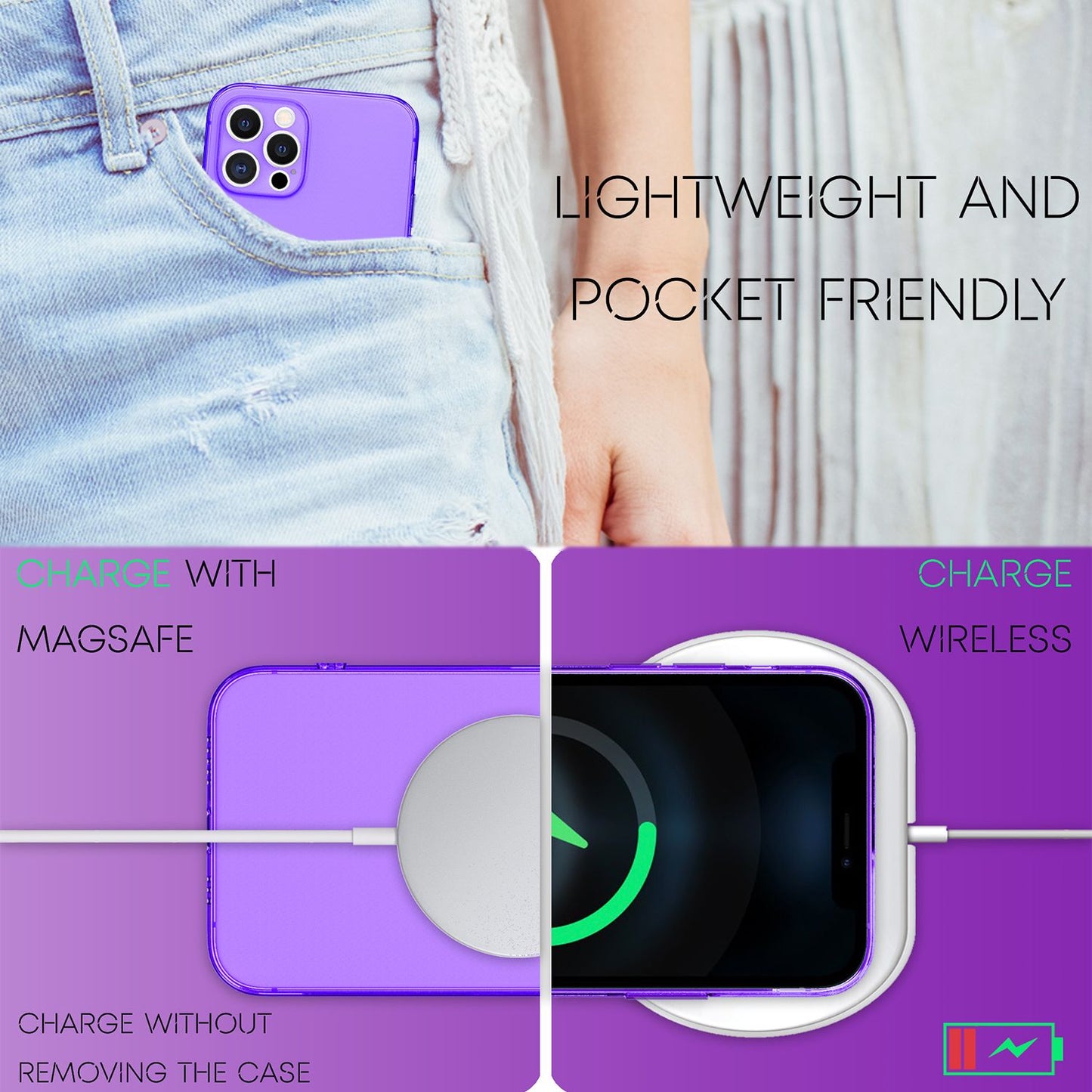 NALIA Neon Silikonhülle für iPhone 13 Pro – Knallige Signal-Farbe & Linsenschutz – VIBE (Transparentes Case) – Marke aus Berlin