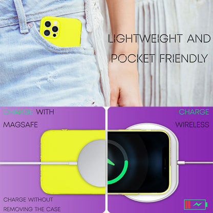 NALIA Neon Silikonhülle für iPhone 13 Pro Max – Knallige Signal-Farbe & Linsenschutz – VIBE (Transparentes Case) – Marke aus Berlin