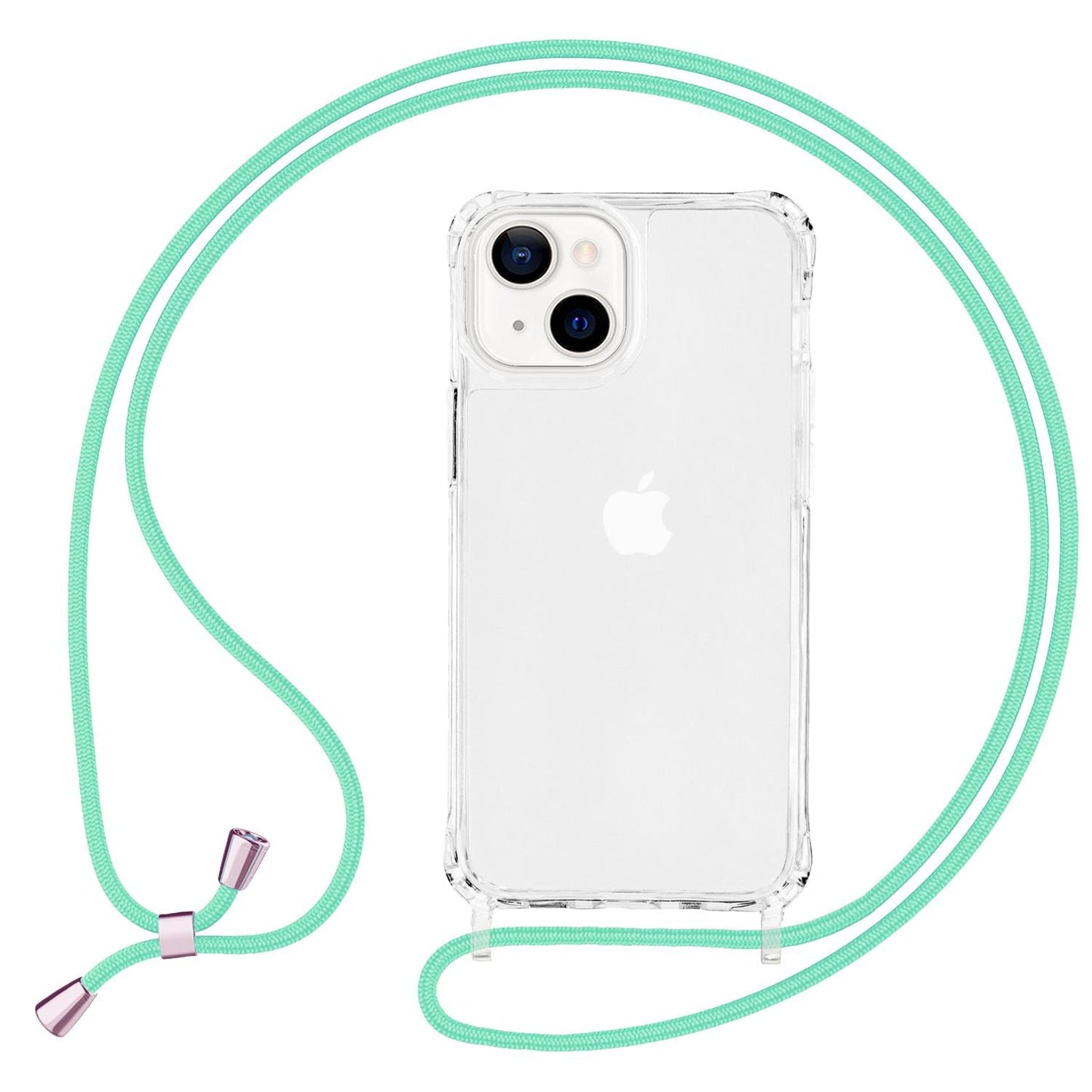 NALIA Handykette für iPhone 13 – Transparentes Hybrid-Case & Band – HANGIT PRO (Anti-Gelb Rückseite & Verstellbar) – Marke aus Berlin