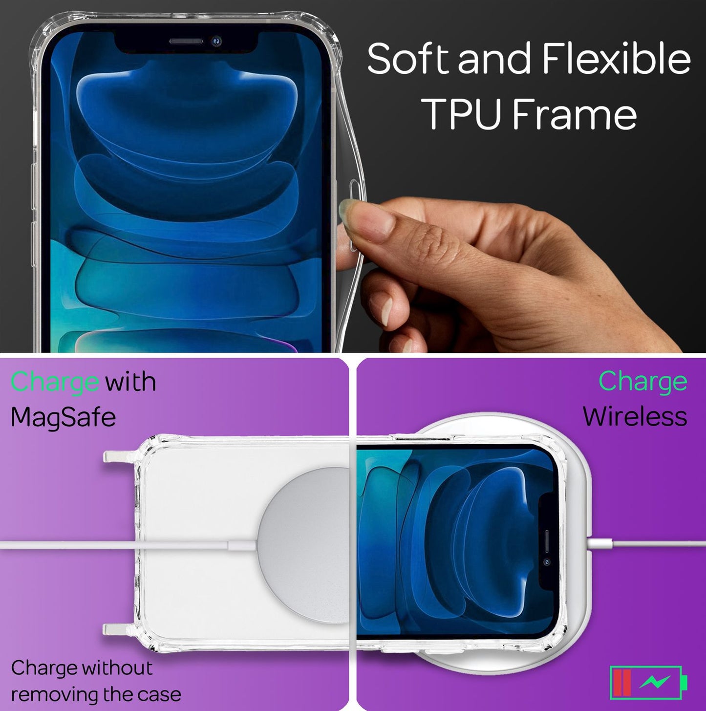 NALIA Handykette für iPhone 13 – Transparentes Hybrid-Case & Band – HANGIT PRO (Anti-Gelb Rückseite & Verstellbar) – Marke aus Berlin