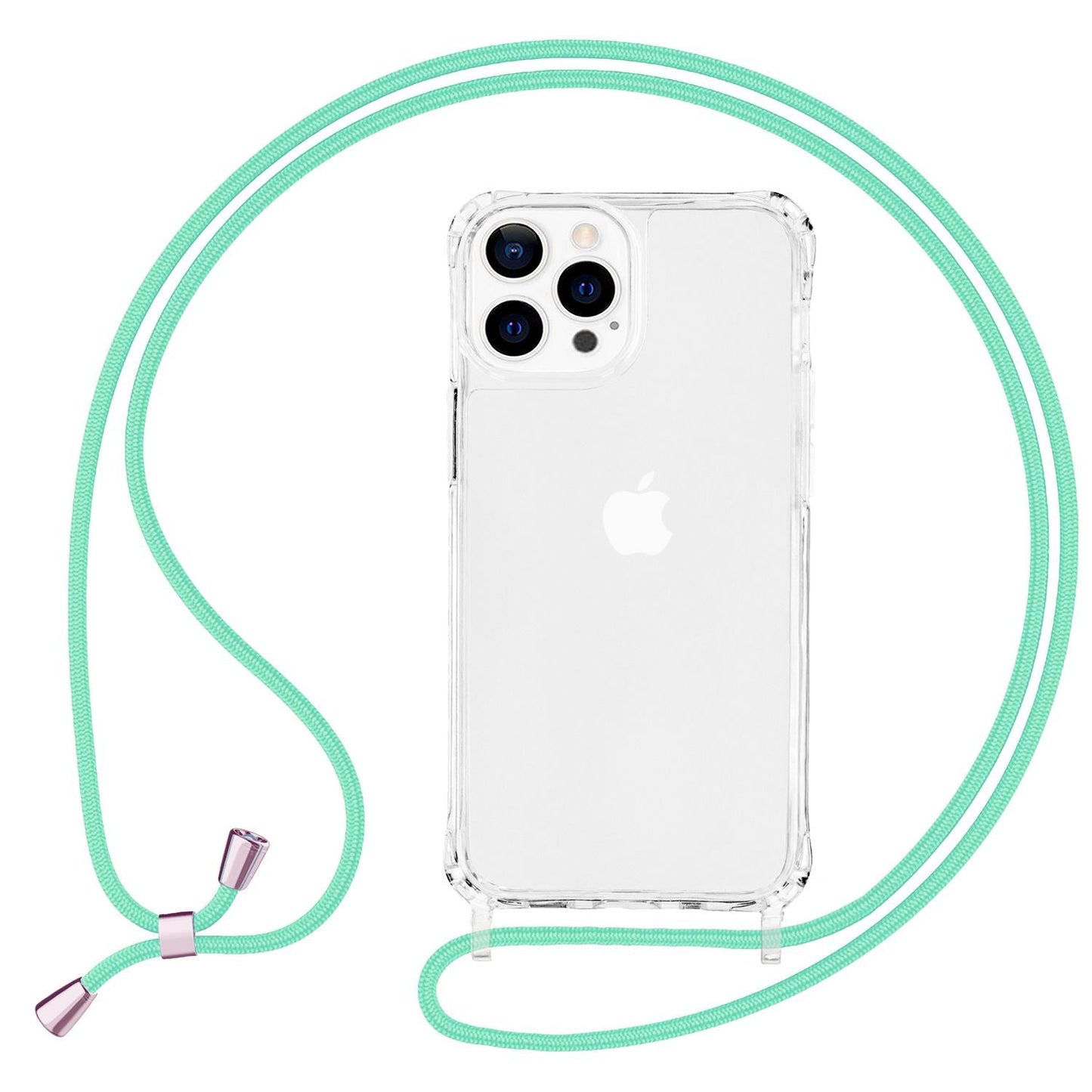 NALIA Handykette für iPhone 13 Pro – Transparentes Hybrid-Case & Band – HANGIT PRO (Anti-Gelb Rückseite & Verstellbar) – Marke aus Berlin