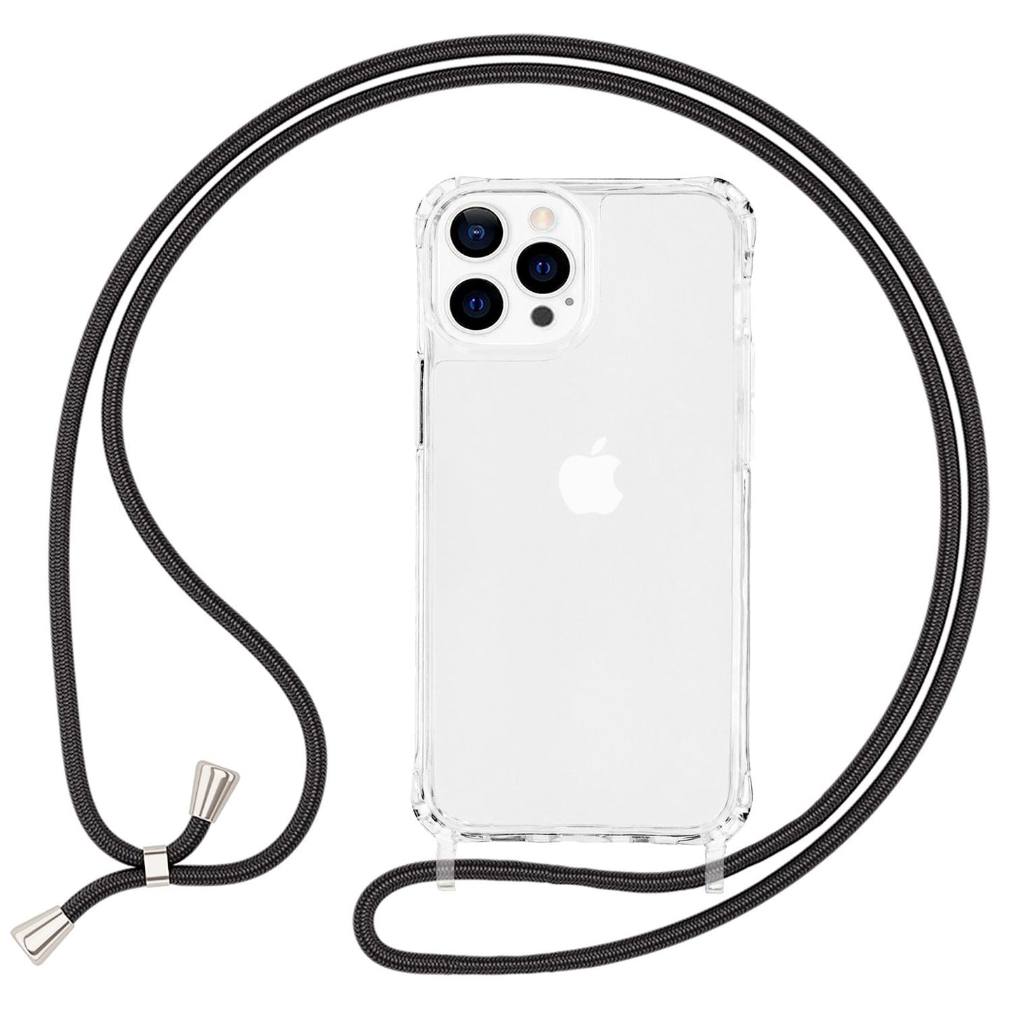 NALIA Handykette für iPhone 13 Pro Max – Transparentes Hybrid-Case & Band – HANGIT PRO (Anti-Gelb Rückseite & Verstellbar) – Marke aus Berlin