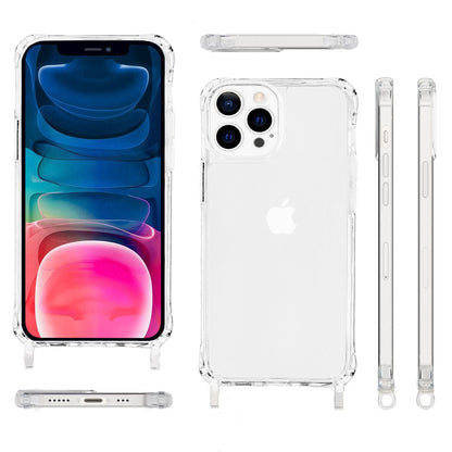 NALIA Handykette für iPhone 13 Pro Max – Transparentes Hybrid-Case & Band – HANGIT PRO (Anti-Gelb Rückseite & Verstellbar) – Marke aus Berlin