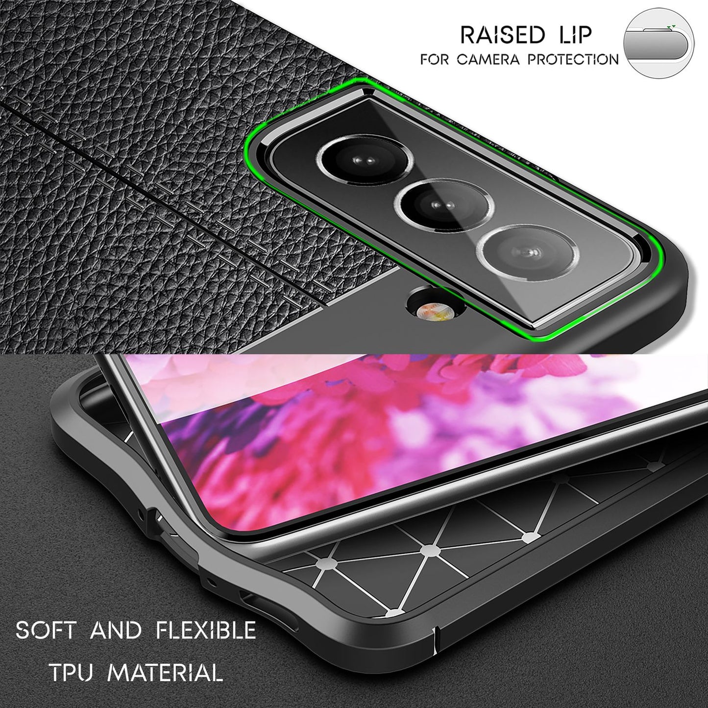 NALIA Leder-Optik Silikon Case für Samsung Galaxy S22 Plus – Griffig & Matt – BARRON Handyhülle (Anti-Fingerprint, Stoßfest & Robust) – Marke aus Berlin