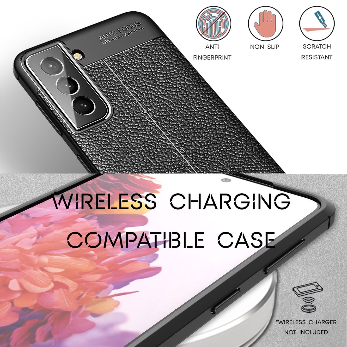 NALIA Leder-Optik Silikon Case für Samsung Galaxy S22 Plus – Griffig & Matt – BARRON Handyhülle (Anti-Fingerprint, Stoßfest & Robust) – Marke aus Berlin
