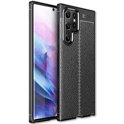 NALIA Leder-Optik Silikon Case für Samsung Galaxy S22 Ultra – Griffig & Matt – BARRON Handyhülle (Anti-Fingerprint, Stoßfest & Robust) – Marke aus Berlin