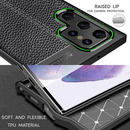 NALIA Leder-Optik Silikon Case für Samsung Galaxy S22 Ultra – Griffig & Matt – BARRON Handyhülle (Anti-Fingerprint, Stoßfest & Robust) – Marke aus Berlin