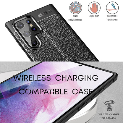 NALIA Leder-Optik Silikon Case für Samsung Galaxy S22 Ultra – Griffig & Matt – BARRON Handyhülle (Anti-Fingerprint, Stoßfest & Robust) – Marke aus Berlin