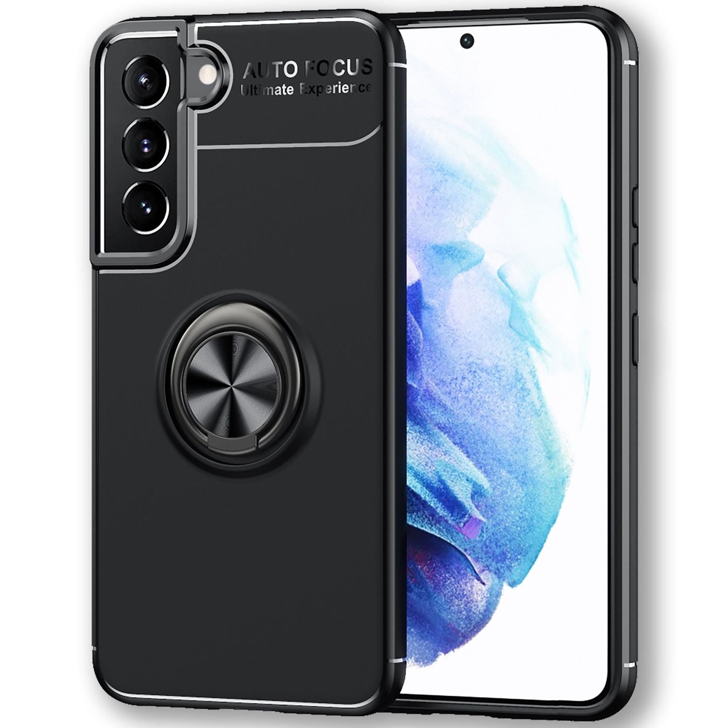 NALIA Ringhülle für Samsung Galaxy S22 – Ring-Ständer 360° & für Magnet-Halter – GRIP360 (Mattiertes Silikon Case) – Marke aus Berlin