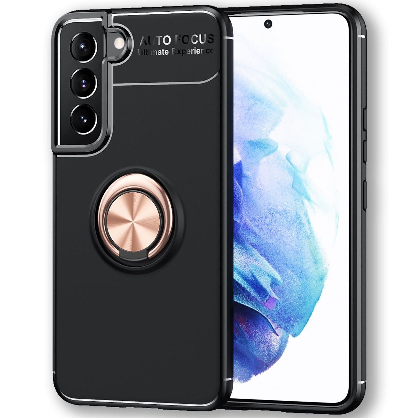 NALIA Ringhülle für Samsung Galaxy S22 – Ring-Ständer 360° & für Magnet-Halter – GRIP360 (Mattiertes Silikon Case) – Marke aus Berlin