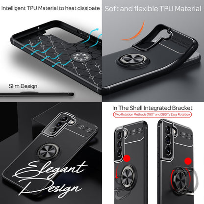 NALIA Ringhülle für Samsung Galaxy S22 – Ring-Ständer 360° & für Magnet-Halter – GRIP360 (Mattiertes Silikon Case) – Marke aus Berlin