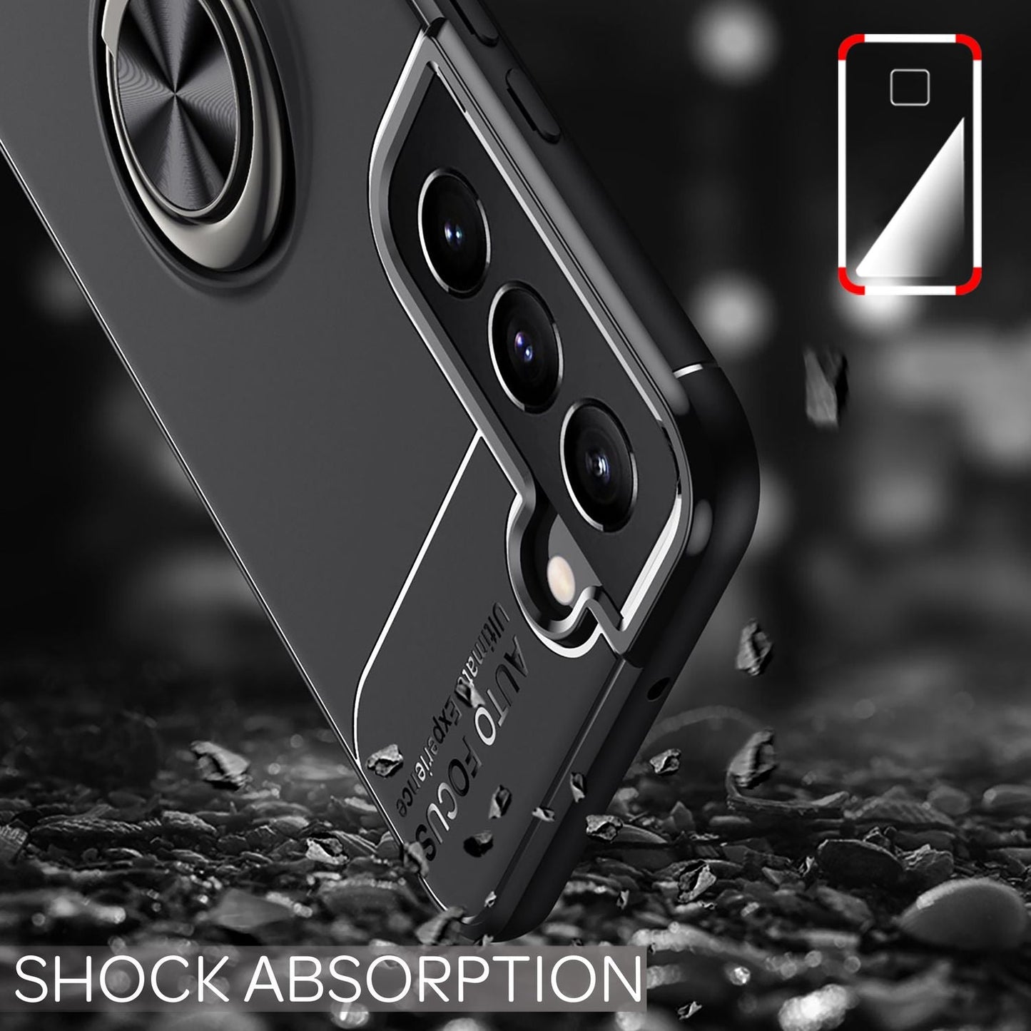 NALIA Ringhülle für Samsung Galaxy S22 – Ring-Ständer 360° & für Magnet-Halter – GRIP360 (Mattiertes Silikon Case) – Marke aus Berlin