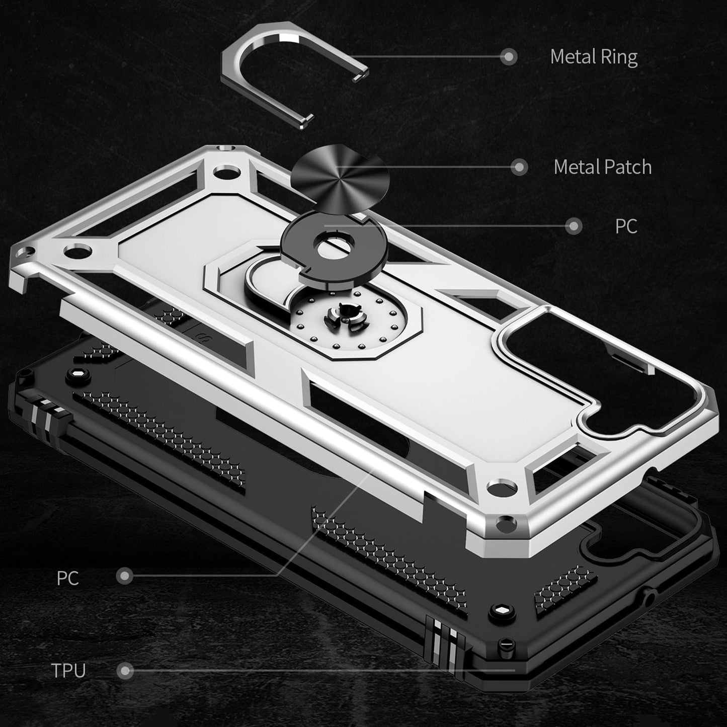 NALIA Panzerhülle für Samsung Galaxy S22 – Ring-Ständer 360° & Magnet-Halterung Kompatibel – RINGDEFEND (Stoßfestes Outdoor Case) – Marke aus Berlin