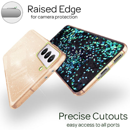 NALIA Glitzerhülle für Samsung Galaxy S22 – Funkelndes Silikon Case – DAZZLIN (Transparent & Stoßfest) – Marke aus Berlin