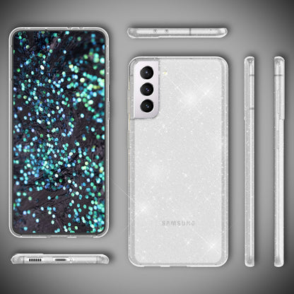 NALIA Glitzerhülle für Samsung Galaxy S22 Plus – Funkelndes Silikon Case – DAZZLIN (Transparent & Stoßfest) – Marke aus Berlin