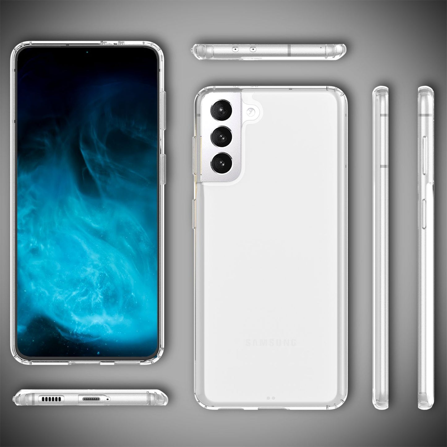 NALIA Transparente Hülle für Samsung Galaxy S22 – Harte Rückseite & Silikon Rand – IGNITE (Stoßfeste Handyhülle & Verstärkte Ecken) – Marke aus Berlin