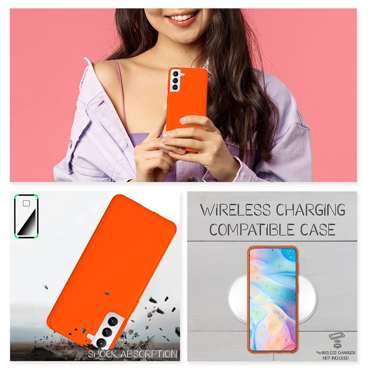 NALIA Neon Silikonhülle für Samsung Galaxy S22 – Soft-Touch & Signal-Neon – NEONSHOCK (Matte Schutzhülle) – Marke aus Berlin