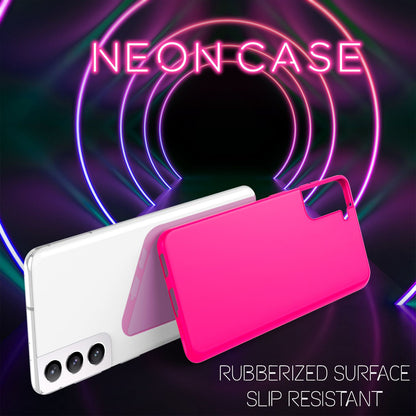 NALIA Neon Silikonhülle für Samsung Galaxy S22 Plus – Soft-Touch & Signal-Neon – NEONSHOCK (Matte Schutzhülle) – Marke aus Berlin