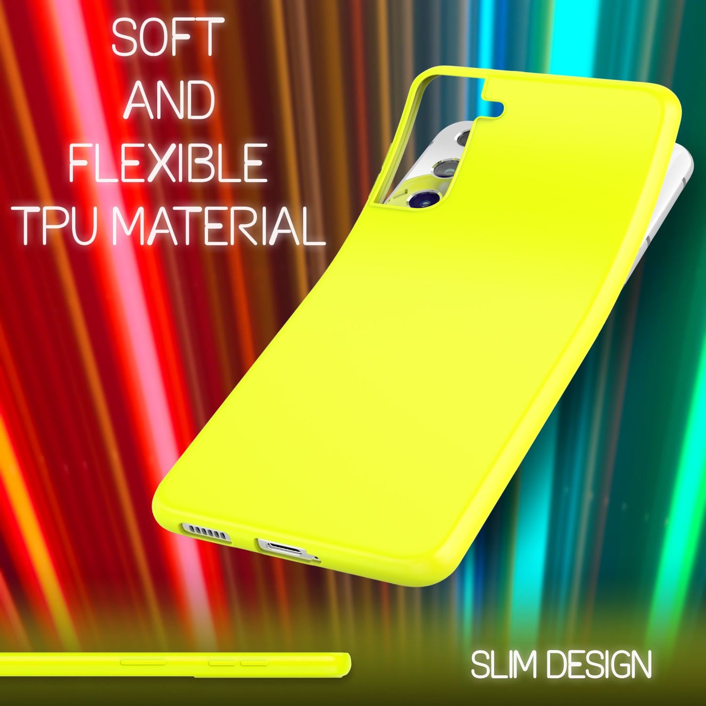 NALIA Neon Silikonhülle für Samsung Galaxy S22 Plus – Soft-Touch & Signal-Neon – NEONSHOCK (Matte Schutzhülle) – Marke aus Berlin