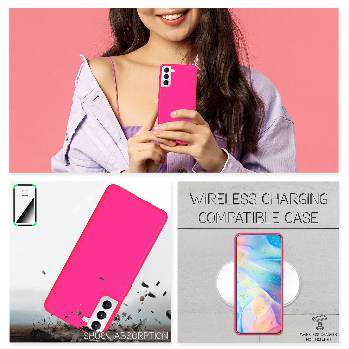 NALIA Neon Silikonhülle für Samsung Galaxy S22 Plus – Soft-Touch & Signal-Neon – NEONSHOCK (Matte Schutzhülle) – Marke aus Berlin
