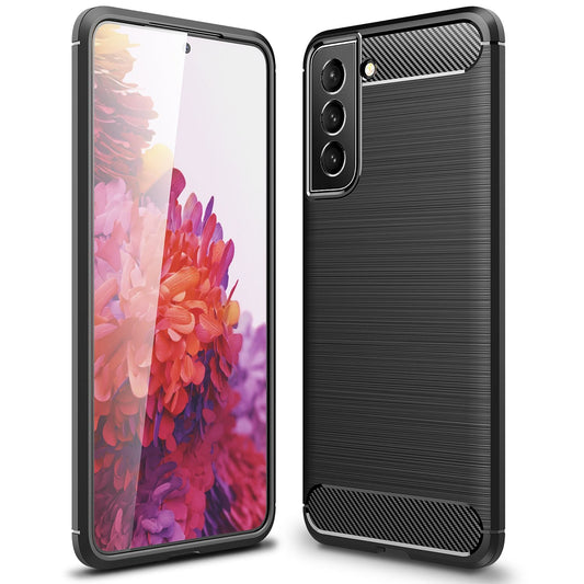NALIA Silikonhülle für Samsung Galaxy S22 Plus – Rutschfest & Matt – VORTEX (Gebürstete Optik & Carbon Design) – Marke aus Berlin