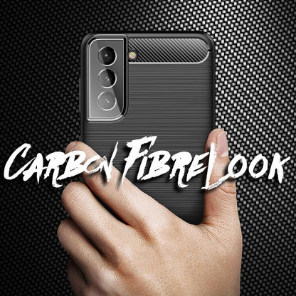 NALIA Silikonhülle für Samsung Galaxy S22 Plus – Rutschfest & Matt – VORTEX (Gebürstete Optik & Carbon Design) – Marke aus Berlin