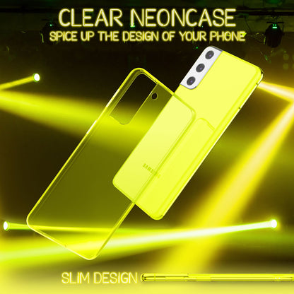 NALIA Neon Silikonhülle für Samsung Galaxy S22 – Knallige Signal-Farbe & Linsenschutz – VIBE (Transparentes Case) – Marke aus Berlin