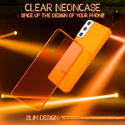 NALIA Neon Silikonhülle für Samsung Galaxy S22 – Knallige Signal-Farbe & Linsenschutz – VIBE (Transparentes Case) – Marke aus Berlin