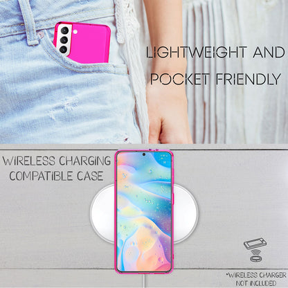 NALIA Neon Silikonhülle für Samsung Galaxy S22 Plus – Knallige Signal-Farbe & Linsenschutz – VIBE (Transparentes Case) – Marke aus Berlin