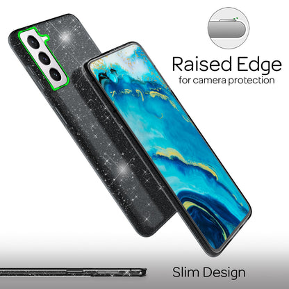 NALIA Glitzerhülle für Samsung Galaxy S22 Plus – Funkelnder Glitzer-Look & Grip – SHINEPOP (Silikon Case) – Marke aus Berlin