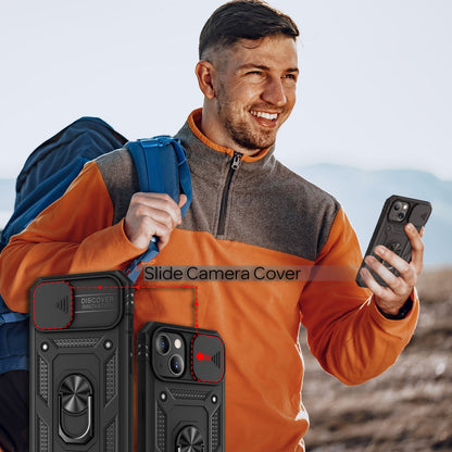 NALIA Military-Style Ringhülle kompatibel mit iPhone 13 Hülle, Extrem Schützend mit Display-Rahmen & Kamera-Abdeckung, 360° Ring für Standfunktion & KFZ-Halterung, Hardcase Stoßfest