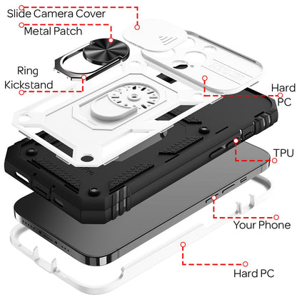 NALIA Military-Style Ringhülle kompatibel mit iPhone 13 Pro Hülle, Extrem Schützend mit Display-Rahmen & Kamera-Abdeckung, 360° Ring für Standfunktion & KFZ-Halterung, Hardcase Robust