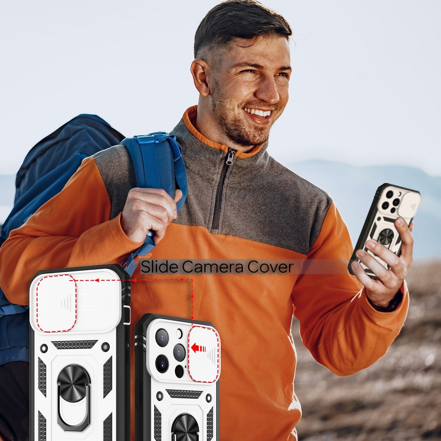 NALIA Military-Style Ringhülle kompatibel mit iPhone 13 Pro Hülle, Extrem Schützend mit Display-Rahmen & Kamera-Abdeckung, 360° Ring für Standfunktion & KFZ-Halterung, Hardcase Robust