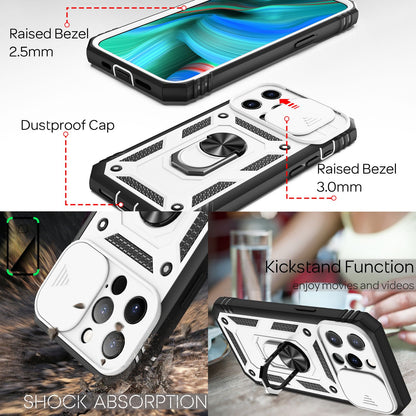 NALIA Military-Style Ringhülle kompatibel mit iPhone 13 Pro Max Hülle, Extrem Schützend mit Display-Rahmen & Kamera-Abdeckung, 360° Ring für Standfunktion & KFZ-Halter, Hardcase Robust