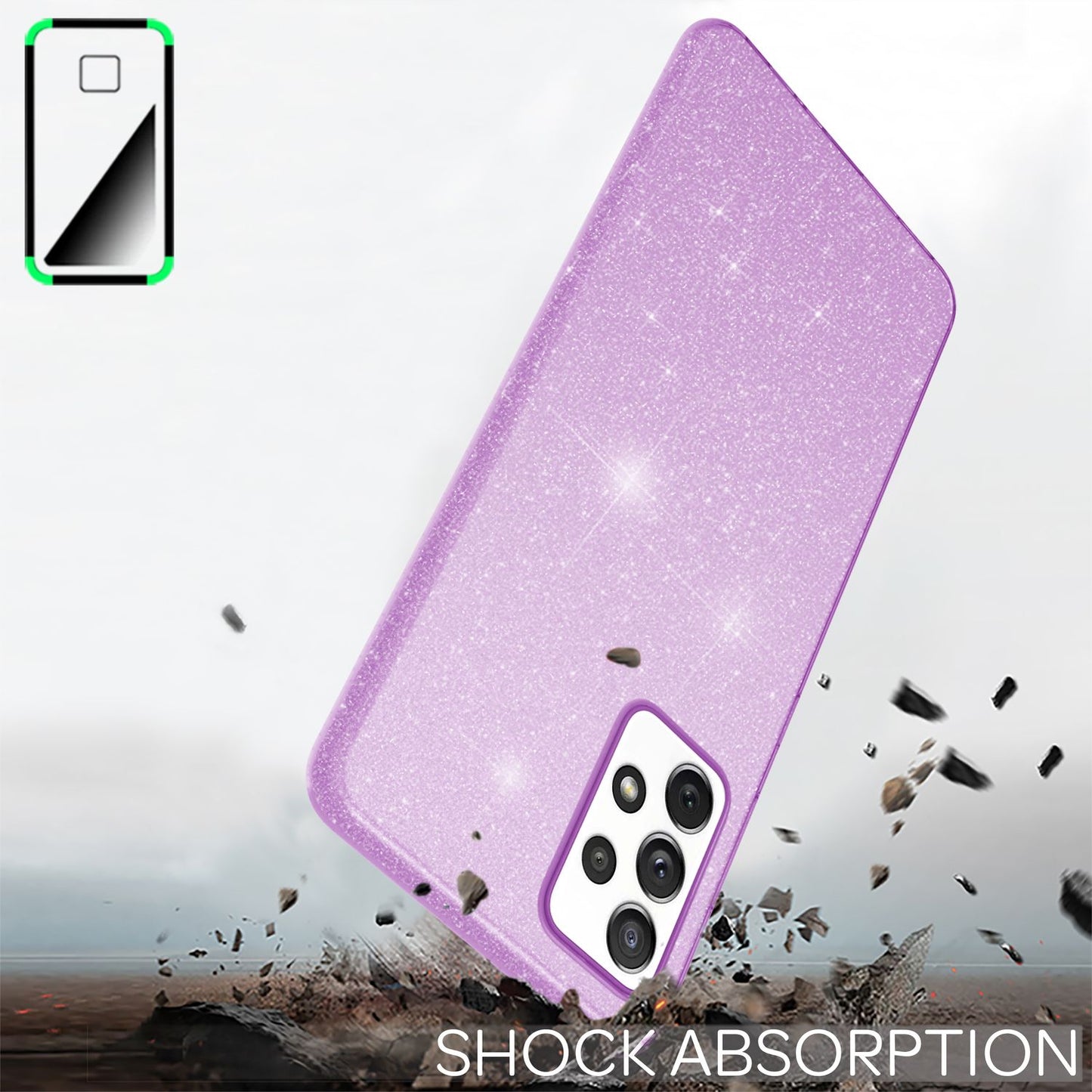 NALIA Glitzerhülle für Samsung Galaxy A33 – Funkelnder Glitzer-Look & Grip – SHINEPOP (Silikon Case) – Marke aus Berlin