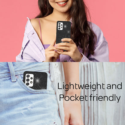 NALIA Glitzerhülle für Samsung Galaxy A53 – Funkelnder Glitzer-Look & Grip – SHINEPOP (Silikon Case) – Marke aus Berlin