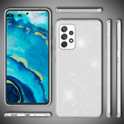 NALIA Glitzerhülle für Samsung Galaxy A53 – Funkelnder Glitzer-Look & Grip – SHINEPOP (Silikon Case) – Marke aus Berlin