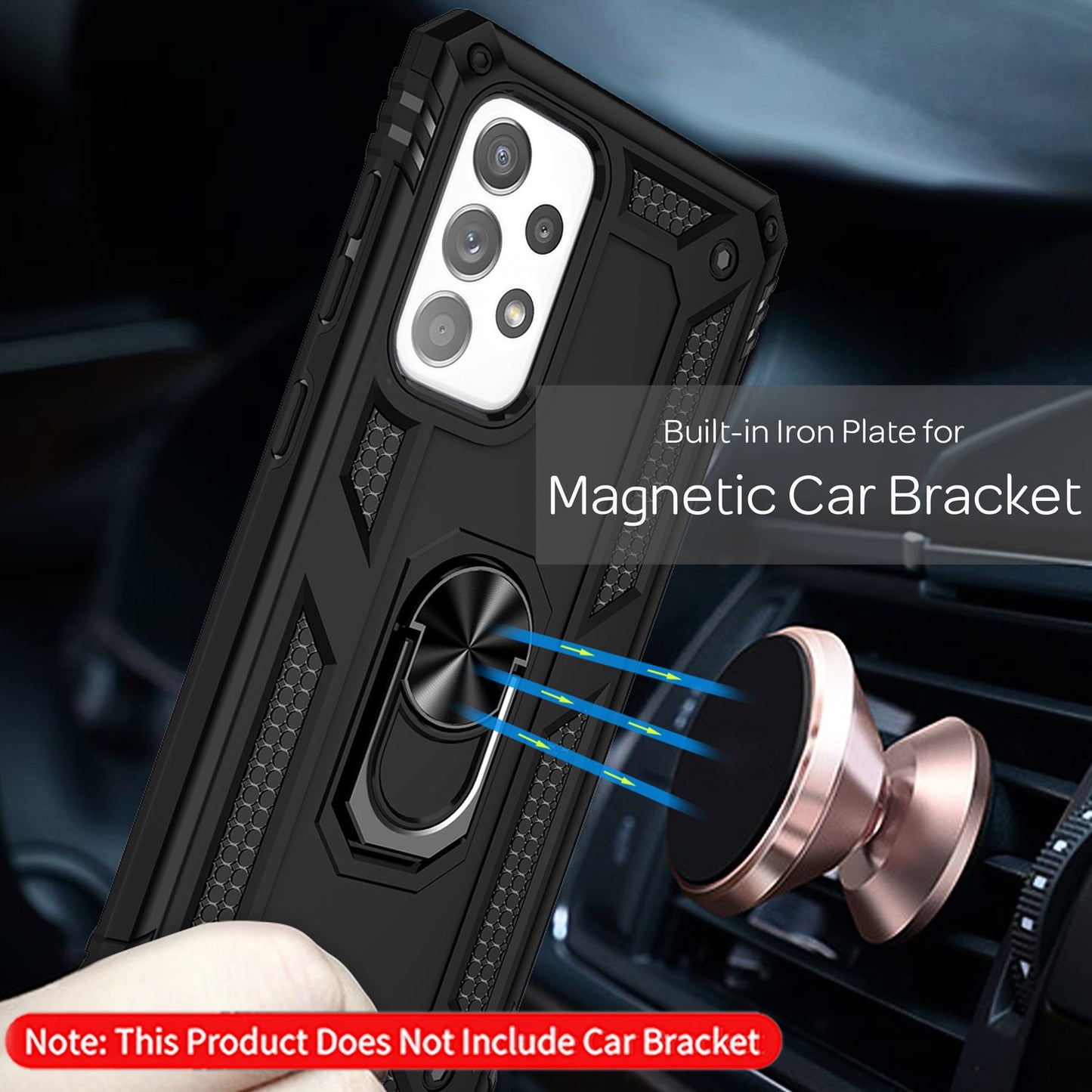 NALIA Panzerhülle für Samsung Galaxy A53 – Ring-Ständer 360° & Magnet-Halterung Kompatibel – RINGDEFEND (Stoßfestes Outdoor Case) – Marke aus Berlin