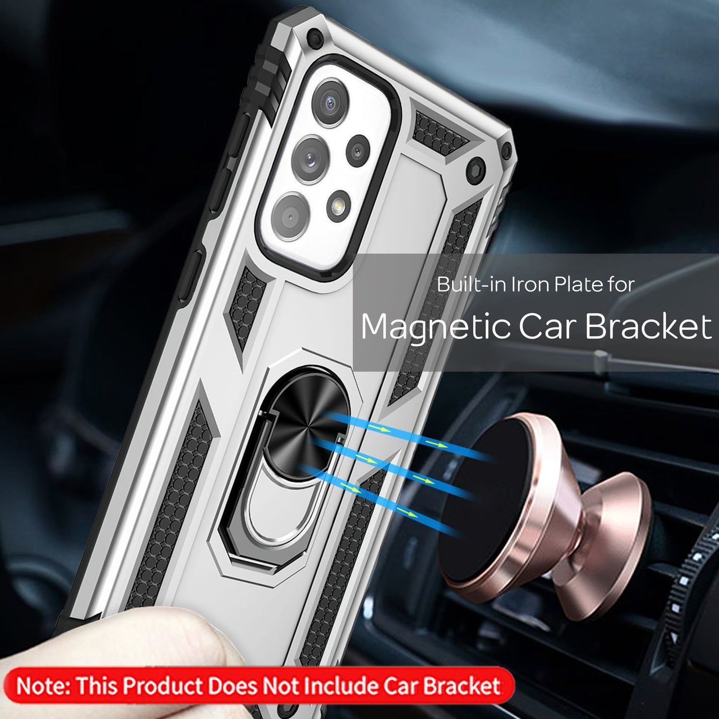 NALIA Panzerhülle für Samsung Galaxy A53 – Ring-Ständer 360° & Magnet-Halterung Kompatibel – RINGDEFEND (Stoßfestes Outdoor Case) – Marke aus Berlin