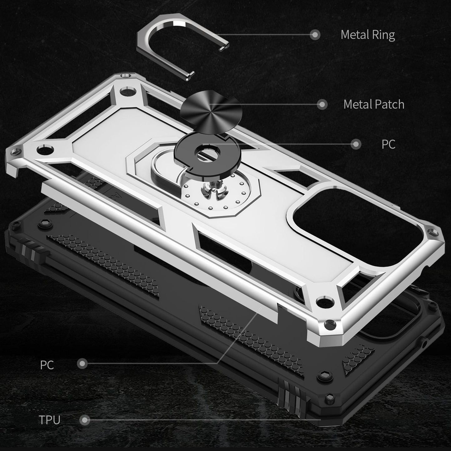 NALIA Panzerhülle für Samsung Galaxy A53 – Ring-Ständer 360° & Magnet-Halterung Kompatibel – RINGDEFEND (Stoßfestes Outdoor Case) – Marke aus Berlin