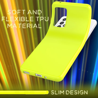 NALIA Neon Silikonhülle für Samsung Galaxy A53 – Soft-Touch & Signal-Neon – NEONSHOCK (Matte Schutzhülle) – Marke aus Berlin